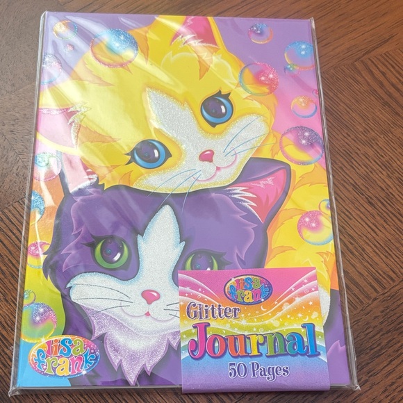 Lisa Frank Purple and Yellow Glitter Cat Journal NWT - Picture 2 of 4